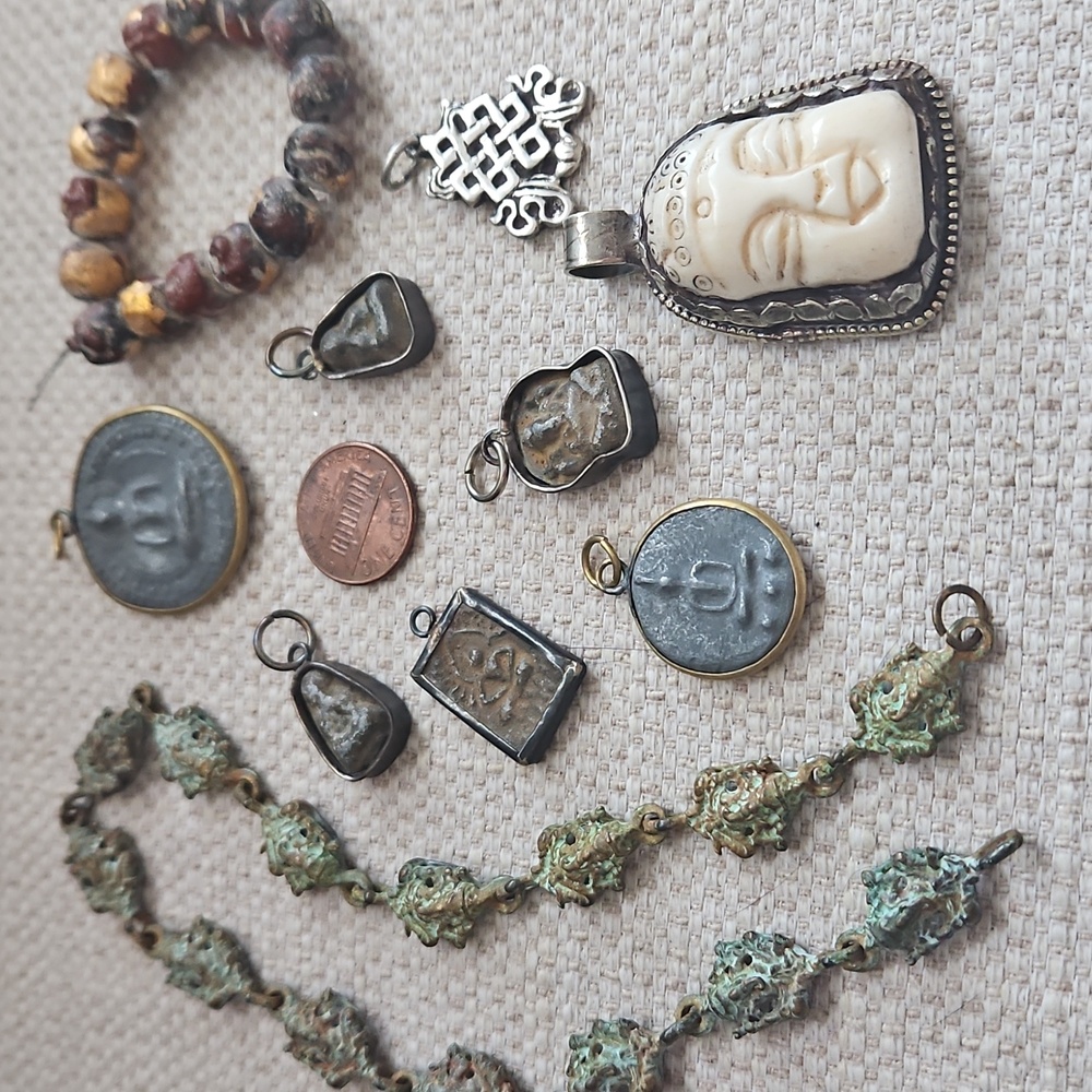 Tibetan Bundle Charms Ganesh Buddha Yoga Jewelry Pendants Chain - Picture 2 of 8